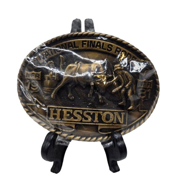 1981 NFR Rodeo Belt Buckle Hesston NOS Bull Riding Clown National Finals - Picture 4 of 11